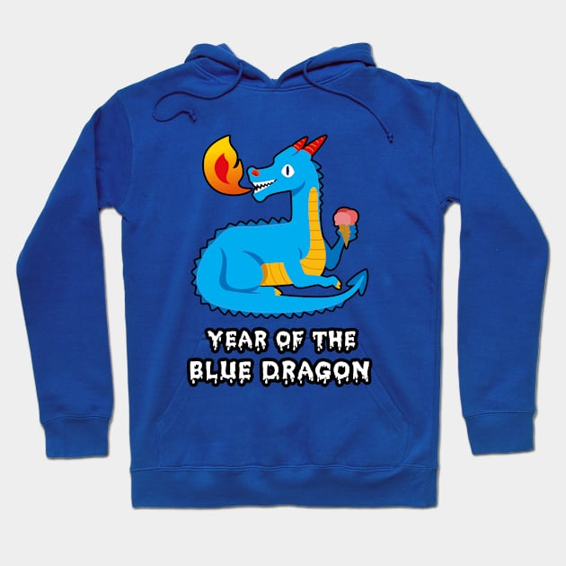 🐲 2024 Year of the Cute Blue Dragon Hoodie by Pixoplanet